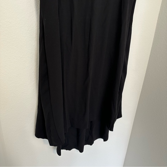 COS Asymmetrical Hem High Low Dress Solid Black Side Pleated Size M Women’s - Picture 4 of 10